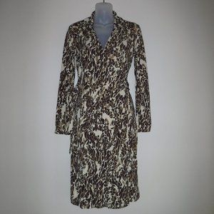 Express Leopard Animal Print Wrap Dress sz 3/4, EUC